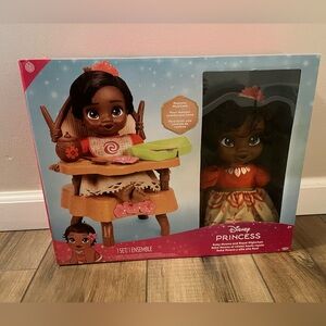 Disney Princess Baby Moana and Royal Highchair Mealtime Set Toy NEW SEALED